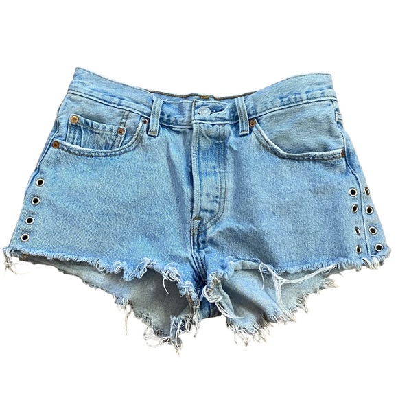 Levi's Pants - Levi’s Vintage Park Life Grommets 501 Cut Off Denim Blue Jean Shorts Women’s 26